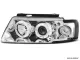 Angel eye headlights for VW Passat 3B 97-01 with 2 LED halo rims chrome