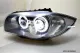 Angel eye headlights BMW 1 Series E87 E88 E81 E82 04-11 High LED halo rims Black