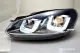 SW-DRLtube Scheinwerfer VW Golf VI 08-12 LED TFL U-Lighttube black Chrom-Line