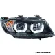 SW-Ltube Angel Eye Scheinwerfer für 3er BMW E90 E91 05-13 High U-LED-Standlicht Black