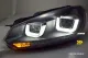 SW-DRLtube Scheinwerfer VW Golf VI 08-12 Dynamischer Blinker LED TFL U-Lighttube black