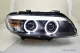 SW angel eye Xenon headlights suitable for BMW E53 LCI 03-07 X5 Facelift LED halo rims black