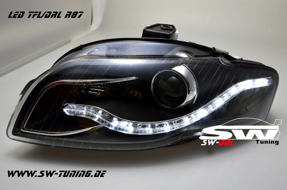 SW-DRL headlights AUDI A4 B7/8H Cabrio 04-08 LED-DRL R87 ...