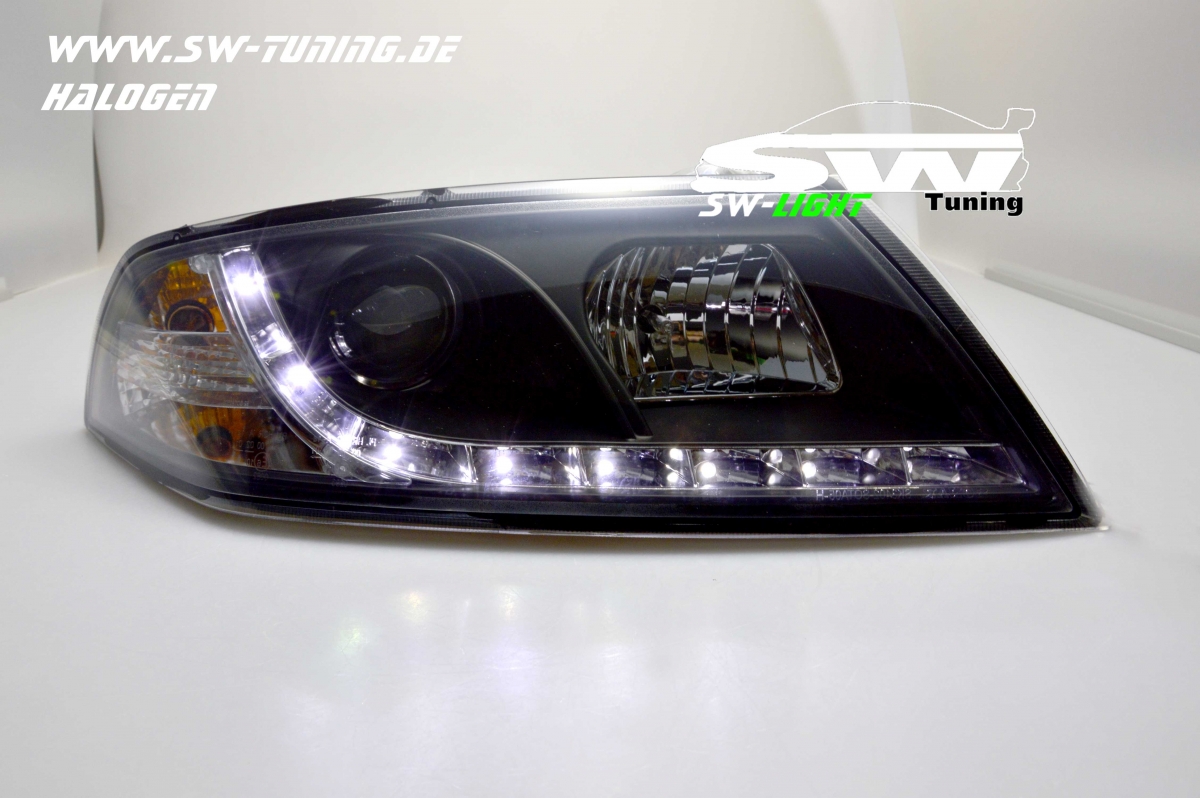 Scheinwerfer 1600 mit LED Standlicht - schwarz