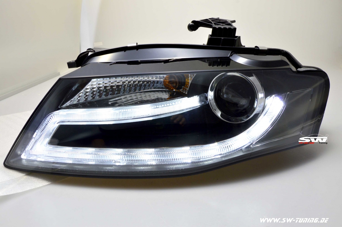 SWDRL headlights AUDI A4 B8 Type 8K 08-11 LED-DRL R87 black - tuning ...