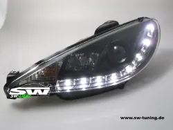 SW-Light headlights Peugeot 206 99-07 led positionslight black