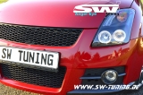 Angel eye headlights Suzuki Swift MZ EZ 05-10 LED 2 halo rims black