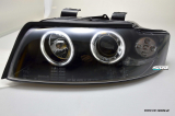 Angel Eye headlights for Audi A4 8E 01-04 2 LED halo rims black sedan/avant