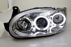 angel eye headlights for Ford Escort MK7 95-98 LED 2 halo rims chrome