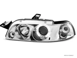 angel eye headlights for Fiat Punto type 176 93-99 LED halo rim chrome