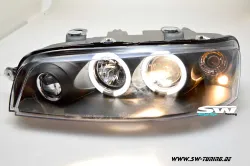 angel eye headlights Fiat Punto type 188 99-02 2 halo rims black