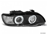 angel eye headlights for BMW X5 E53 99-02 LED 2 halo rims black