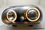 Angel Eye Scheinwerfer fr VW Golf IV 2 Standlichtringe black R-Look