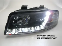 SW-DRL Scheinwerfer passend für AUDI A4 B6 8E 01-04 LED Tagfahrlicht black