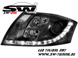 SW-DRL headlights AUDI TT 8N DAYTIME RUNNING LIGHT R87 black