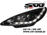 SW-DRL headlights Peugeot 206 98-07 LED daytime running light black
