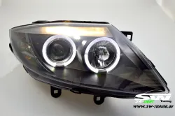 angel eye headlights for BMW Z4 e85 02-08 2 LED halo rims black