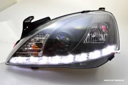 SW-DRL Scheinwerfer Opel Corsa C 01-06 LED Tagfahrlicht Black