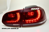 SW-Light LED Rckleuchten R-Look passend fr VW Golf VI 08-12 red/crystal (Auch Serien LED)