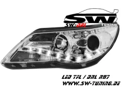 SW-DRL headlights suitable for VW Tiguan 07-11 with LED-DRL R87 chrome