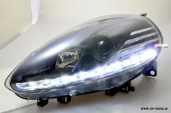 SW-DRL headlights Fiat Punto EVO 10-13 black LED daytime running