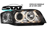 Angel Eye headlights Audi A6 97-00 halo rims black