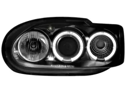 angel eye headlights Ford Escort MK7 95-98 2 LED halo rims black
