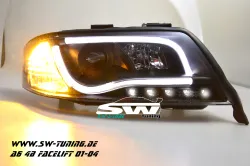 SW-LTube headlights Audi A6 4B FL 01-04 LED Lighttube black