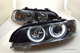 Angel Eye Scheinwerfer passend fr 5er BMW E39 95-00 CCFL-Standlichtringe black