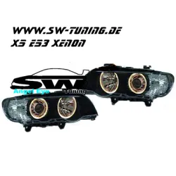 SW-Xenon Angel Eye Scheinwerfer passend für BMW X5 99-03 E53 black