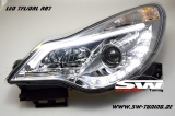 SW-DRLTube Scheinwerfer passend fr Opel Corsa D Facelift 11-15 LED TFL R87 / Lighttube chrom