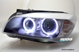 Angel Eye Scheinwerfer fr BMW X1 E84 09-12 High LED Standlichtringe black (Auslaufmodel)