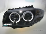 Angel Eye Scheinwerfer passend fr BMW 1er E87/E81 LED Standlichtringe black