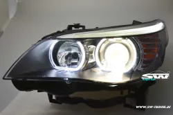 Angel Eye Scheinwerfer passend für 5er BMW E60 E61 03-10 High LED Standlichtringe Black