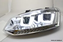 SW-Light headlights VW Polo V 6R 6C 10-17 LED U-Tube positionslight chrome