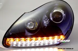 SW-Light Xenon headlights suitable for Porsche Cayenne I 955 9PA 02-07 LED positionlight black