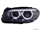 angel eye Xenon headlights for 5Series BMW F10 F11 Lim/Touring 10-13 High LED DRL halo rims black