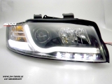 SW-DRLTube headlights for Audi A4 B6 8E 01-04 LED DRL / Lightbar positionslight black