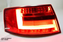 SW-Celi LED Rückleuchten passend für Audi A6 4F Limousine 04-08 Lightbar red smoke (für 6Pin Serie Birne RL)