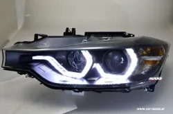 SWDRL Angel Eye headlights for BMW 3 Series F30 / F31 12-15 LED U-Tube DRL helo rim black