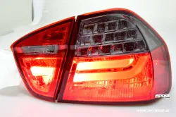 SWCeli LED Rückleuchten für 3er BMW E90 Limo 05-08 red/smoke Lightbar (nicht 335d)