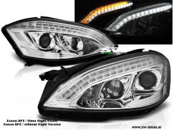SW-Xenon Scheinwerfer passend für Mercedes S-Klasse W221 05-09 LED Standlicht für AFS chrom Nicht Night-Vision