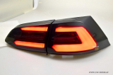 SWCeli LED Rckleuchten passend fr Golf 7.5 Facelift Variant Kombi 18-20 Black/Smoke RED-Lightbar fr OE LED